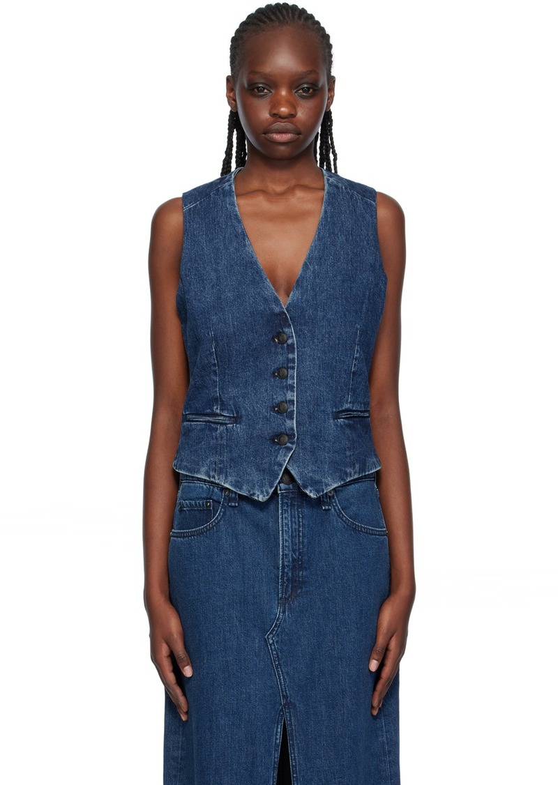 rag & bone Navy Priya Denim Vest