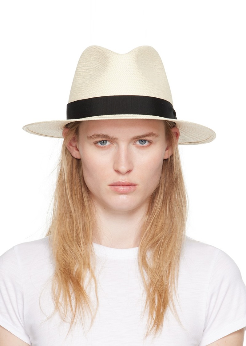 rag & bone Off-White Straw Panama Hat