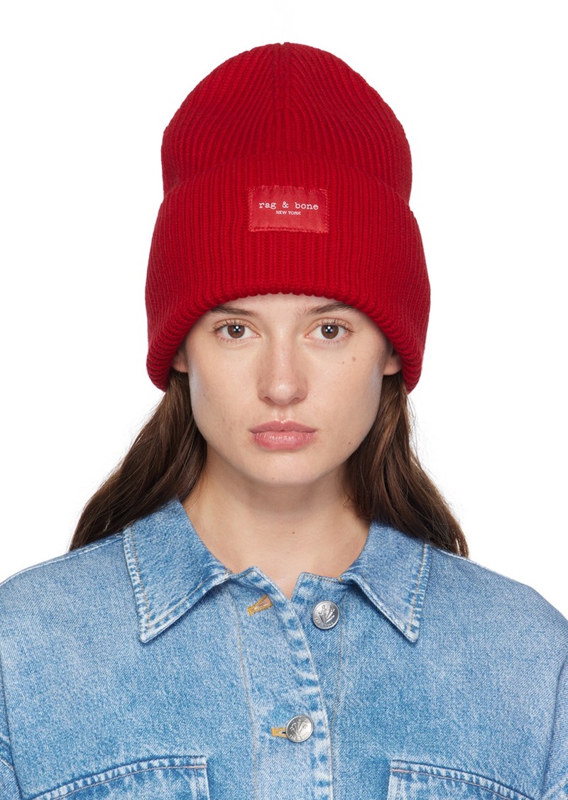 rag & bone Red Blake Beanie