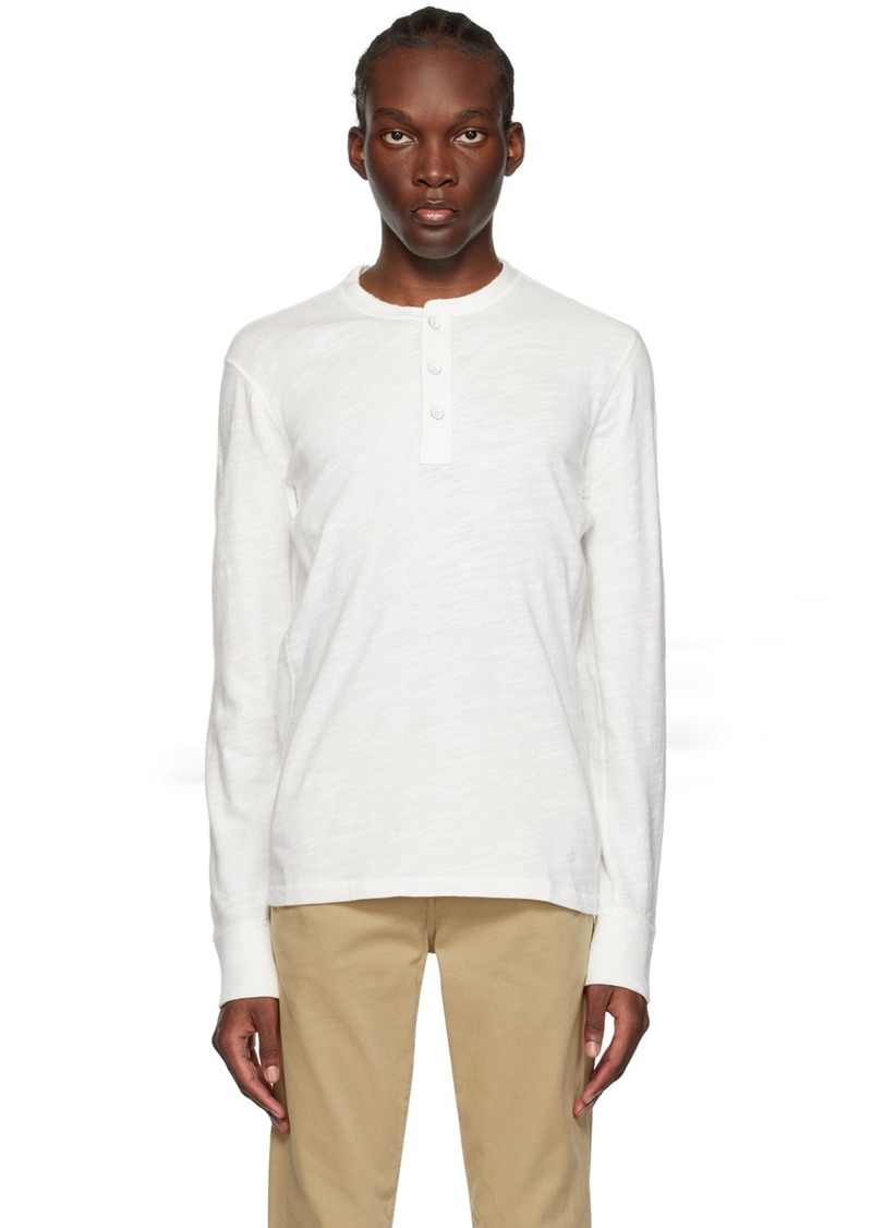 rag & bone White Flame Long Sleeve Henley