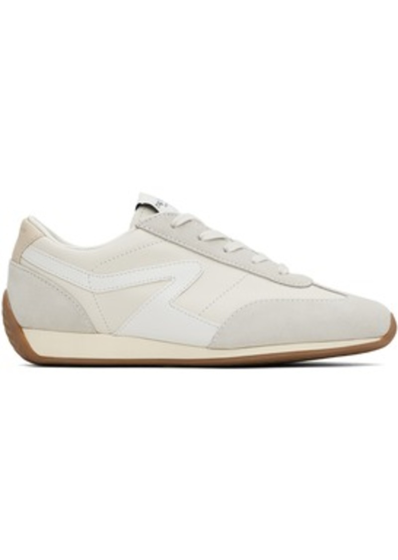 rag & bone White Slim Suede Retro Runner Sneakers