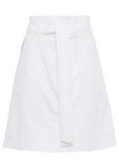 Rag & Bone Woman Belted Denim Mini Skirt White