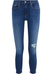 Rag & Bone Woman Cate Cropped Distressed Mid-rise Skinny Jeans Mid Denim