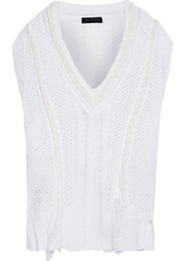 Rag & Bone Woman Celina Braid-trimmed Open-knit Cotton-blend Vest White