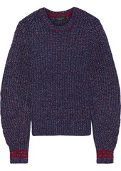 Rag & Bone Woman Cheryl Marled Ribbed Merino Wool-blend Sweater Indigo