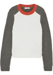 Rag & Bone Woman Davis Color-block Bouclé-knit Merino Wool-blend Sweater Ivory