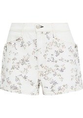 Rag & Bone Woman Ellie Floral-print Denim Shorts White
