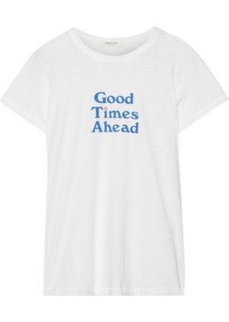 Rag & Bone Woman Good Times Printed Pima Cotton-jersey T-shirt White