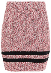 Rag & Bone Woman Halstead Striped Bouclé-knit Cotton-blend Mini Skirt Red