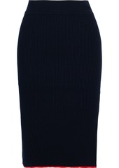 Rag & Bone Woman Kishi Ribbed-knit Skirt Midnight Blue