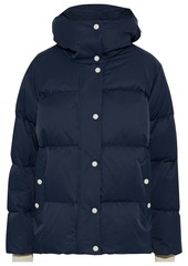 Rag & Bone Woman Leonard Lace-up Quilted Cotton-blend Hooded Down Coat Navy