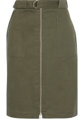Rag & Bone Woman Lora Belted Cotton-twill Pencil Skirt Army Green