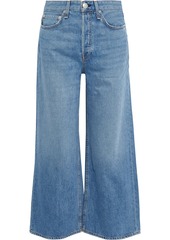 Rag & Bone Woman Maya Cropped High-rise Wide-leg Jeans Mid Denim