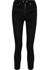 Rag & Bone Woman Nina Cropped Cotton-blend Jacquard Skinny Pants Black