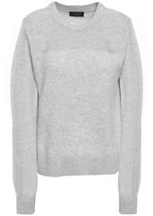 Rag & Bone Woman Sabreena Open Knit-paneled Mélange Cashmere Sweater Light Gray