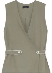Rag & Bone Woman Tabitha Button-detailed Textured-twill Top Grey Green