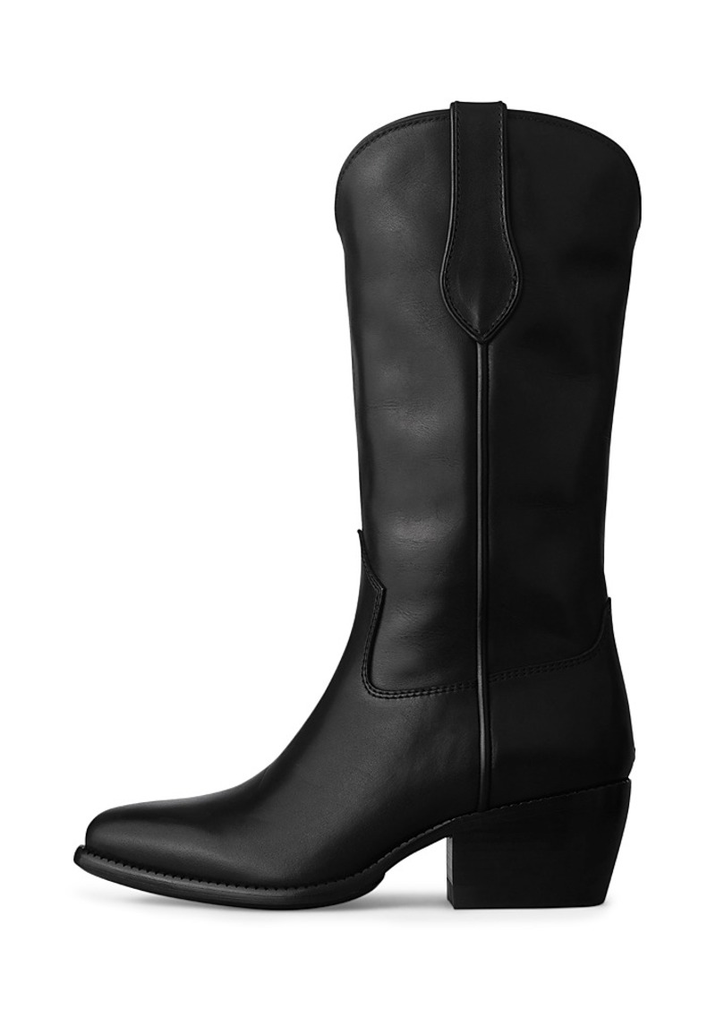 rag & bone Women's Almond Toe Block Heel Cowboy Boots