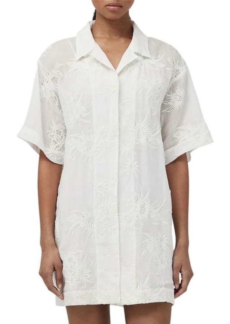 rag & bone Reed Floral Embroidered Mini Shirt Dress