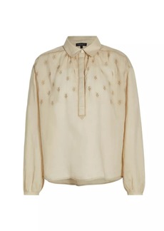 rag & bone Robin Embroidered Button-Front Blouse