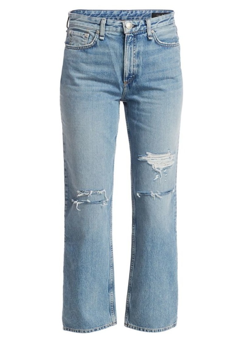 Ruth High-Rise Distressed Straight-Leg Jeans