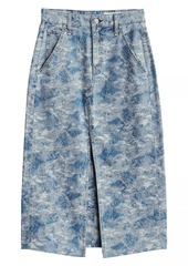 rag & bone Sid Denim Jacquard Midi-Skirt