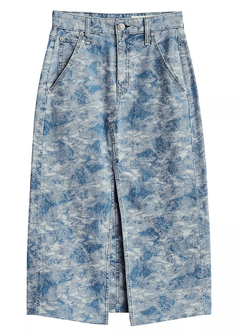 rag & bone Sid Denim Jacquard Midi-Skirt