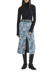 rag & bone Sid Denim Jacquard Midi-Skirt