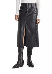 rag & bone Sid Faux-Leather Midi-Skirt