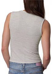 rag & bone Striped Buttoned Knit Tank