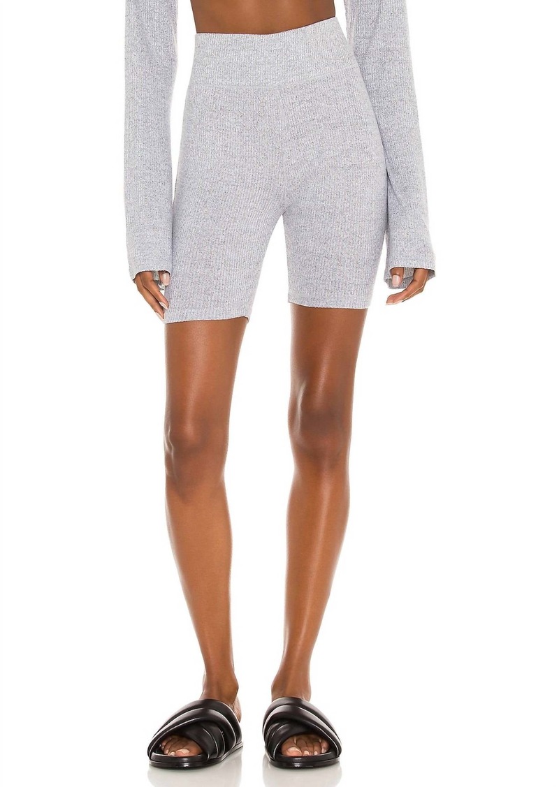 rag & bone The Knit Rib Bike Short In Light Grey