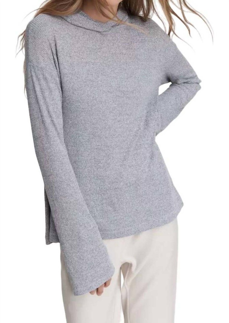 rag & bone The Knit Rib Hoodie In Light Grey