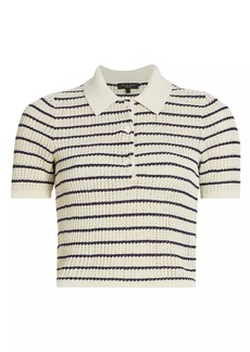 rag & bone Viola Stripe Crop Polo Shirt