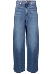 rag & bone washed-denim wide-leg jeans