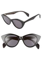 rag & bone 49mm Cat Eye Sunglasses in Black/Grey Blue at Nordstrom