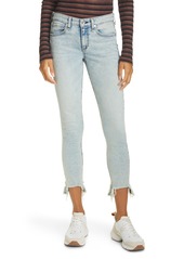 rag & bone Cate Mid Rise Frayed Ankle Skinny Jeans in Thunderbird at Nordstrom