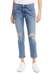 rag & bone Ripped Straight Leg Ankle Jeans in Star City at Nordstrom