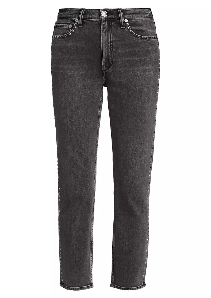 rag & bone Wren Studded Ankle-Crop Jeans