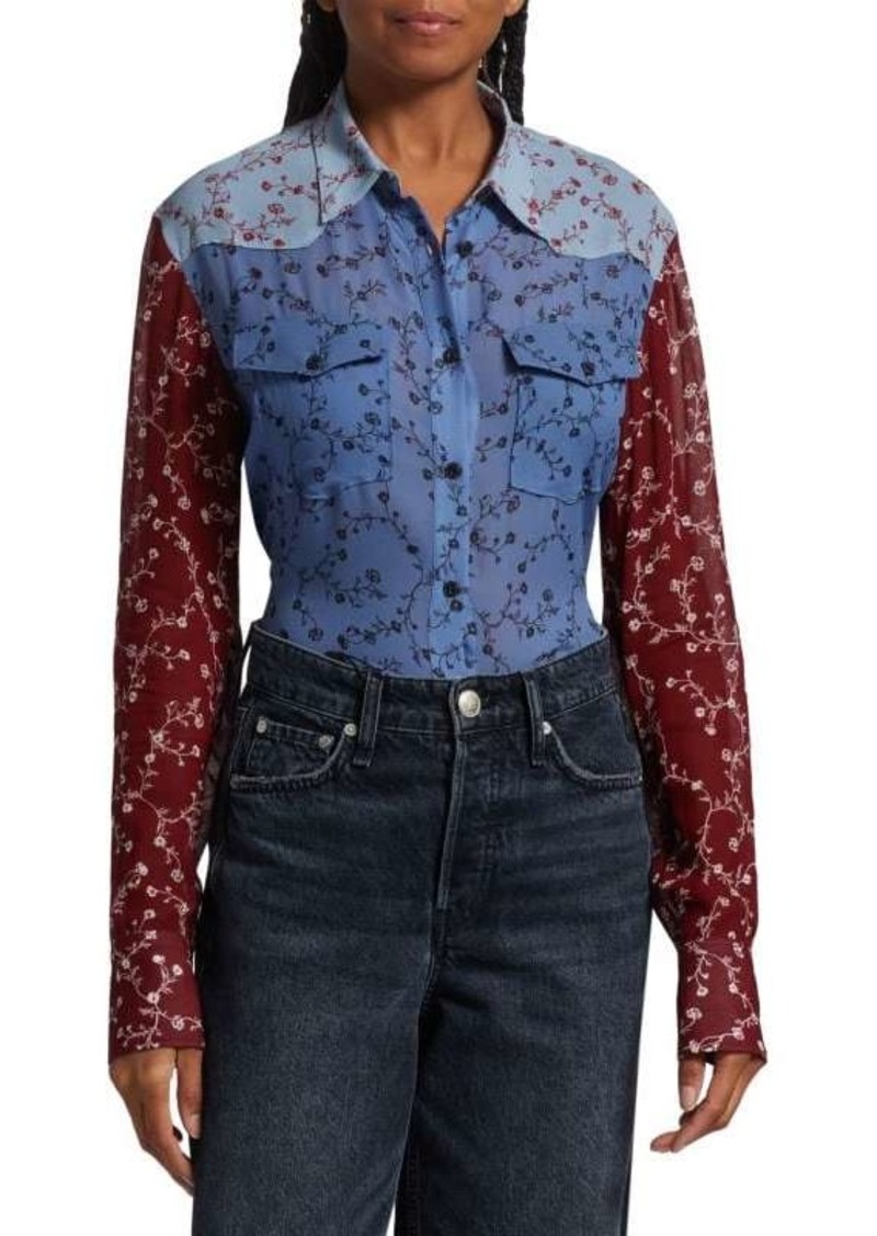 rag & bone Wyatt Patchwork Floral Shirt