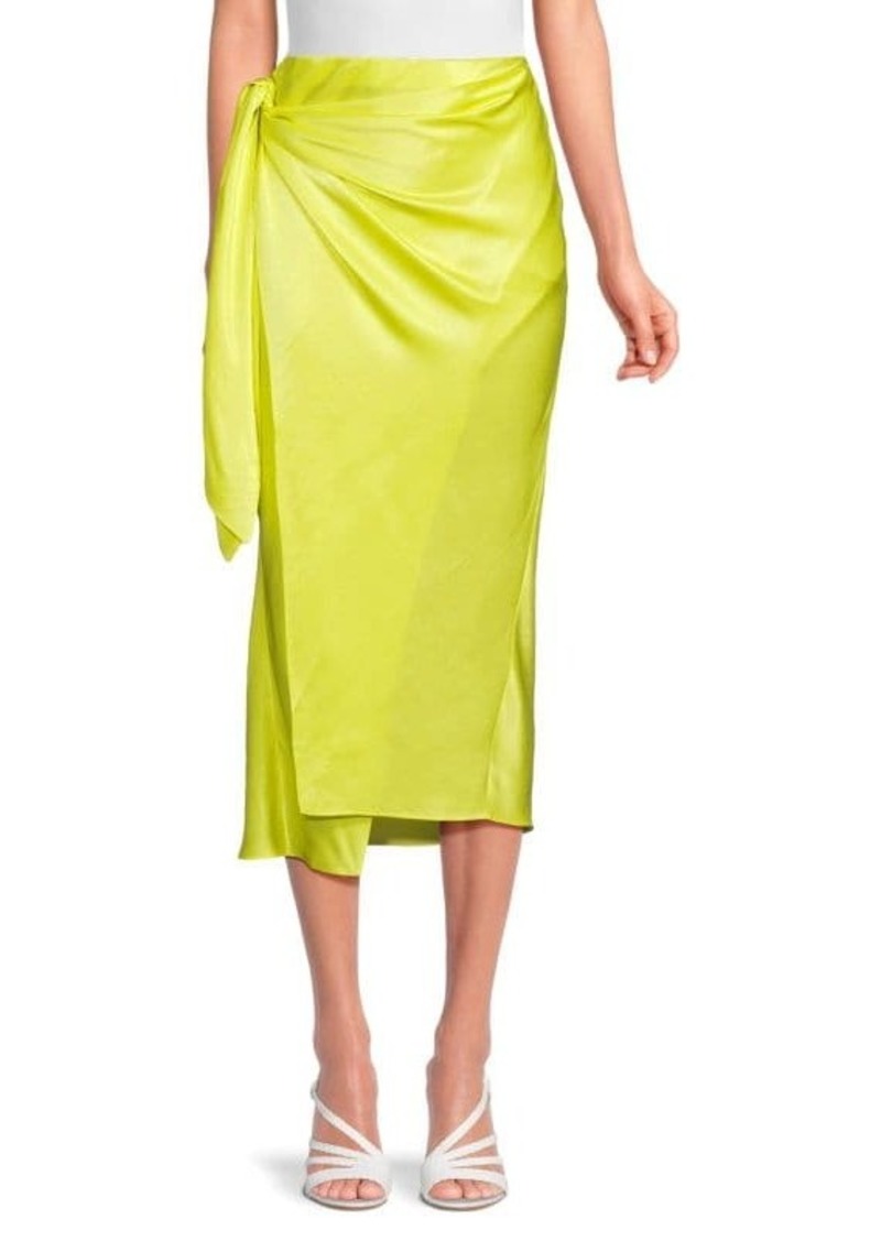 Rails Adrienne Satin Wrap Midi Skirt