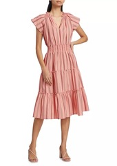 Rails Amellia Striped Linen-Blend Midi-Dress