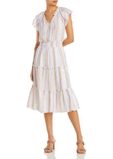 Rails Amellia Womens Linen Blend Ruffled Midi Dress
