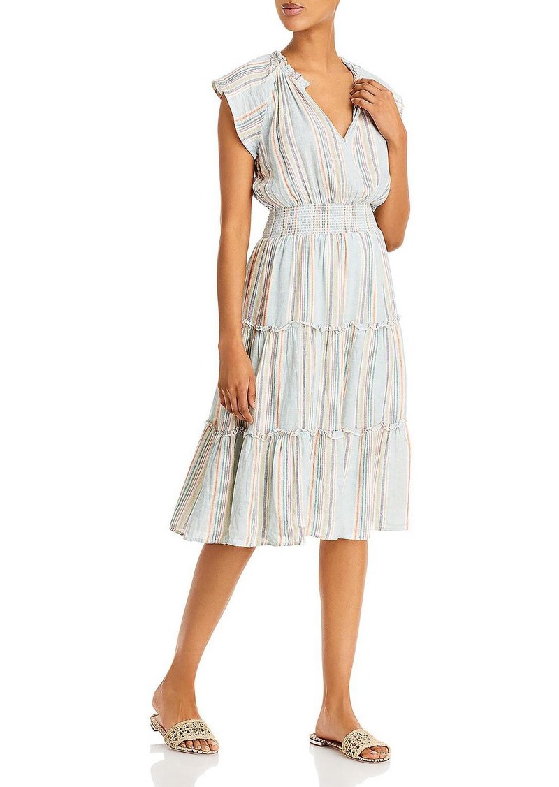 Rails Amellia Womens Linen Blend Striped Midi Dress