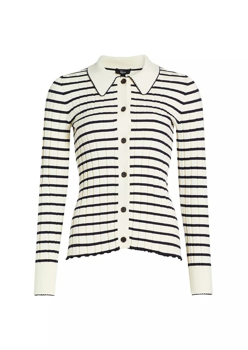 Rails Aurelia Striped Rib-Knit Cardigan