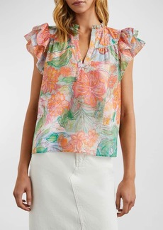 Rails Calista Floral Flutter-Sleeve Blouse 