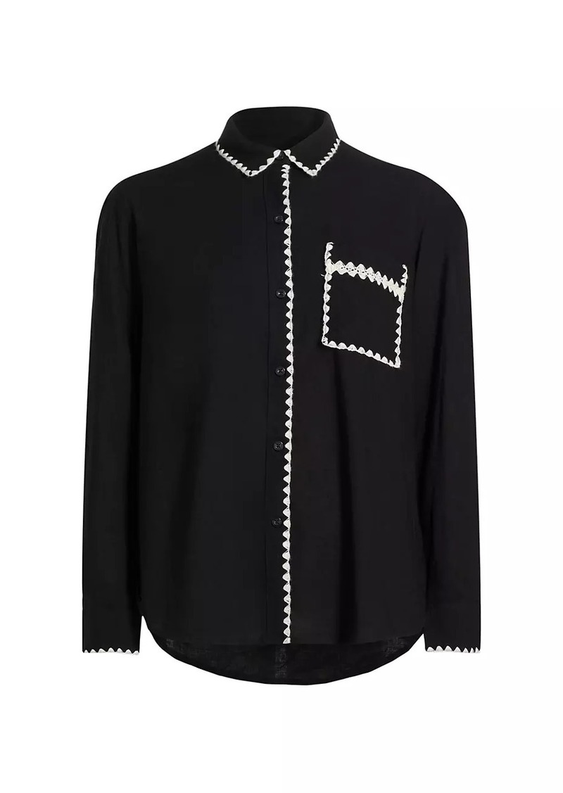 Rails Charli Blanket-Stitch Shirt