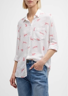 Rails Charli Button-Front Linen Shirt 