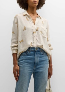 Rails Charli Leopard-Print Button-Front Shirt 