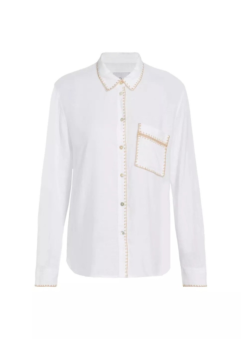 Rails Charli Linen-Blend Button-Front Shirt