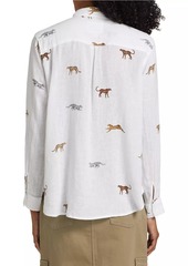 Rails Charli Sarafi Cheetah Linen-Blend Shirt