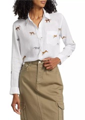 Rails Charli Sarafi Cheetah Linen-Blend Shirt